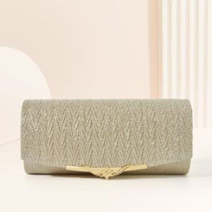 Clutch bag Clasp Single shoulder Crossbody Women's dinner bag Pleated rectangular dinner bag