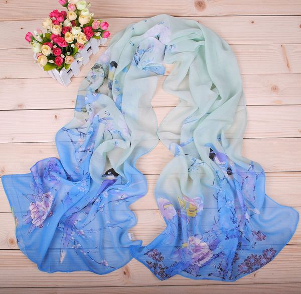 Spring new lucky bird women's chiffon long scarf --830462