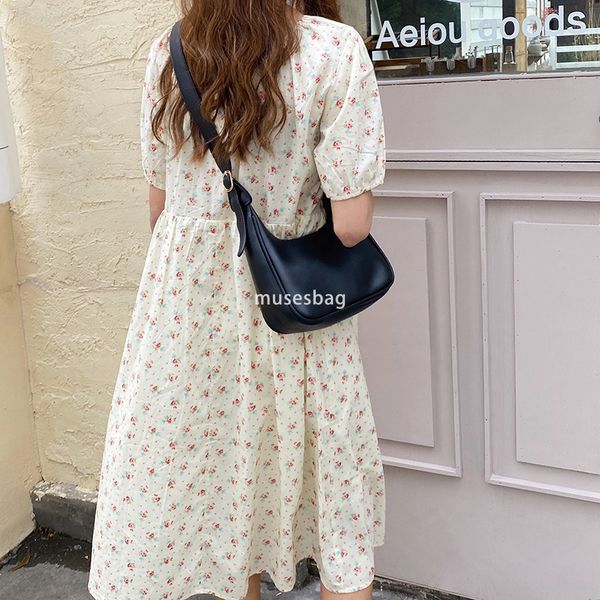 New Soft Leather Bag Women's Retro Underarm Large Capacity Simple Daily Handbag Crescent One Shoulder Crossbody Dumpling Bag Women's Trend