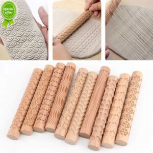 Wooden Print Rolling Beech Carving Flowers Home Use Fondant Baking Cookie Mold Wholesale