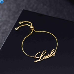 Personalized Custom Name Kids Necklaces Bracelets Adjustable Box Chains Baby Name Bracelets Jewelry Customized Bracelets