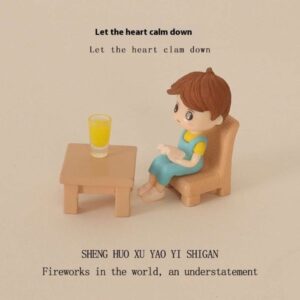 Resin creative crafts, mini tables and chairs, little boys' office desktop ornaments, home micro landscape scene decoration