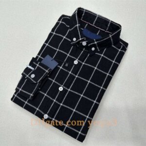 Men Casual Shirt Plaid shirt Cotton and linen fabric mens business dress shirt fashion classic shirts embroidery decoration Comfortable top Long shirt
