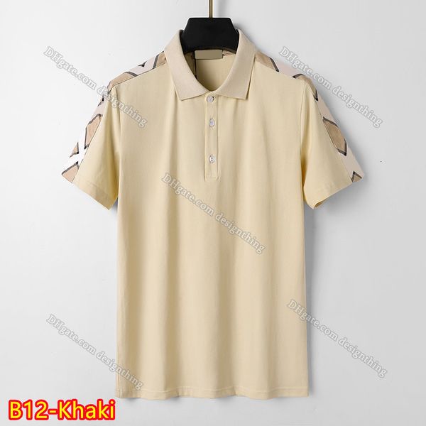 Designer Menswear Cotton T Shirt Classic Plaid Style Floral Embroidered Top Asian Fit High Quality