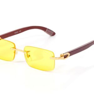 Square Mens Sunglasses Designer Women Eyeglasses Metal Carti Logo Design Gold Red Mirror Anti-UV Wood Buffalo Horn Glasses Discoloration Lens Lunettes Customized