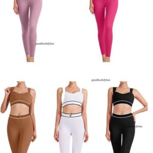 alocardio 5A Quality Gym Yoga Outfits Elastic Fitness Women's High-Waist Yoga Sports Bra Set with Tummy Control Womens set Running