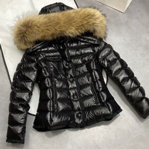 Luxury designer women down parkas mid length embroidered badge with hat fur collar thickened for warmth and slim fit Puffer jacket Winter jacket top Size:1234