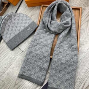 Knitting Scarf Hat Suit Wool Winter Scarves Unisex Skullcap Warm Letters Checker style Floral Design for Man Women Shawl Long Neck