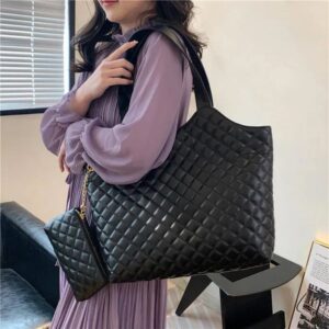 Designer Bags 2025 New Shoulder Bag Women's Commuter Large Capacity Quilted Shoulder Bags Fashionable Multifunctional Premium Black White