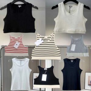 Designer tank top women vest tops tees clothing fashion t shirt women Tees Top Tshirt Embroidered Sexy T-shirts Summer Knitted Sleeveless Tank Top Breathable Camis