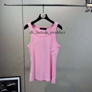2025 Round Neck Sleeveless Color Blocked Sanskrit Letter Pattern chrome vest Women's Camisole Vest Designer Spicy Girl Style Tight Tank Top Designer Vest f94