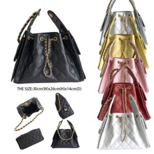 Mirror Quality Caviar Calfskin HoBo Chain Sling Bag Black Women Single Shoulder Crossbody Bags Mini Earphone Pocket Real Leather Designer Handbags 12 colors