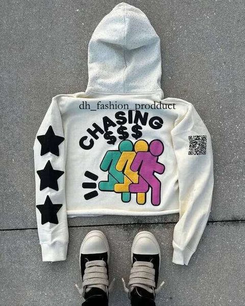 chasing Sweatshirt Zipper Oversized Streetwear Men Hoodies Gothic Graphic Printed Y2K INS Streetwear Unisex Inner Fleece Casual Jackets e72