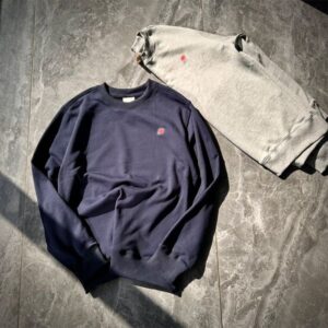 Designer men's early winter small embroidery round neck hoodie classic embroidery pure cotton fabric pullover hoodie for couples