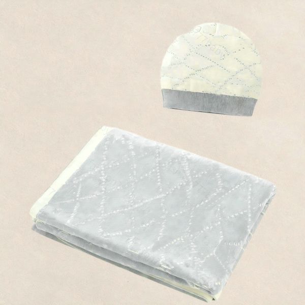 Baby Cotton Blankets hat boy girl children letter knitted jacquard kids designer car air conditioner blanket hug quilt Swaddling 120X85