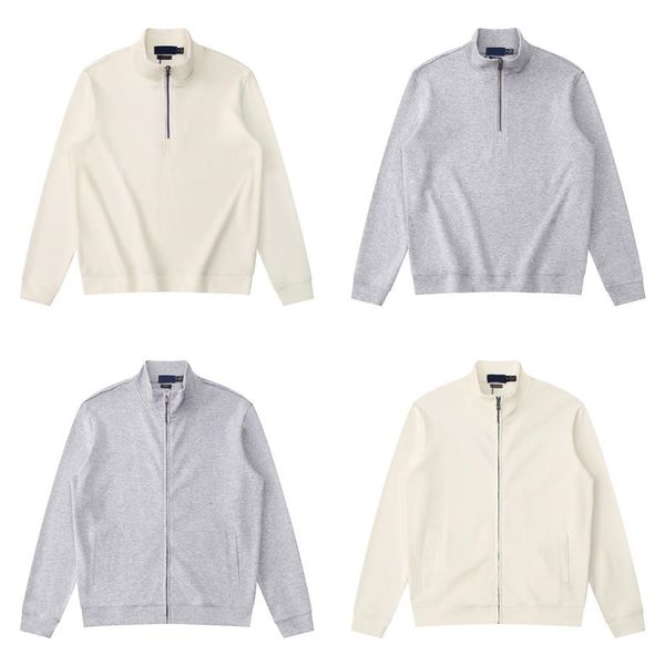 Mens sweatshirts black sweaters outwear coat zip cardigan pullover khaki grey white casual sweater designer Sweatshirts half zipper stand collar horse