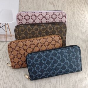 A women's long zipper multi-slot clutch with a simple design and large capacity