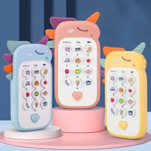 Baby Music Sound Telephone Sleeping Toys With Teether Simulation Phone Infant Early Educational Cartoon Learning Machine Wholesale