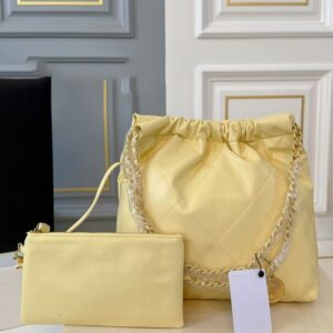 22 Garbage Bag Fashion Women Shoulder Bag Genuine Leather Checkered Gold And Silver Hardware Metal Letters Coins Handbag Crossbody Bags Shopping Bags Purse 30/35cm