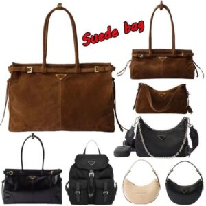 Luxury bag Designer Tote Bag for Women – High-Quality Metallic Leather with Solid Colors Suede Handbags