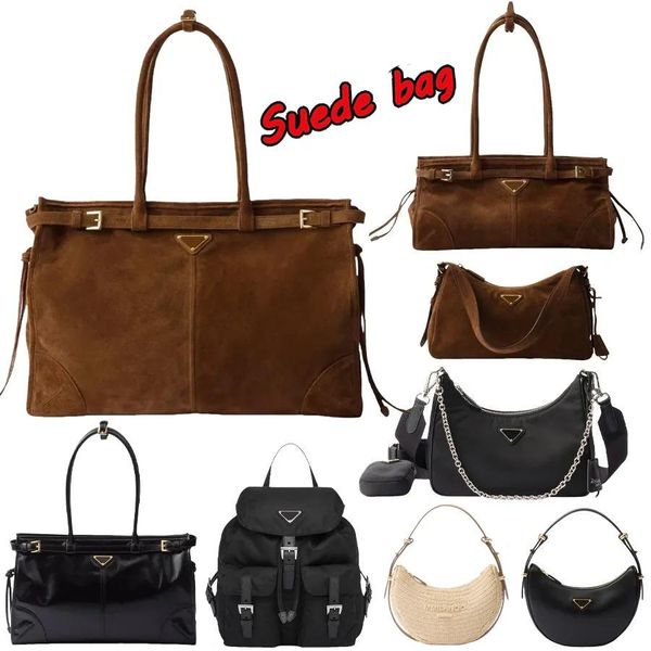 Luxury bag Designer Tote Bag for Women - High-Quality Metallic Leather with Solid Colors Suede Handbags