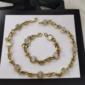 Fashion Unisex Pendant Necklace Women Letters Link Chain Choker Bracelet Designer Mens 18K Gold Plated Copper Necklaces Design Brand Jewelry Party