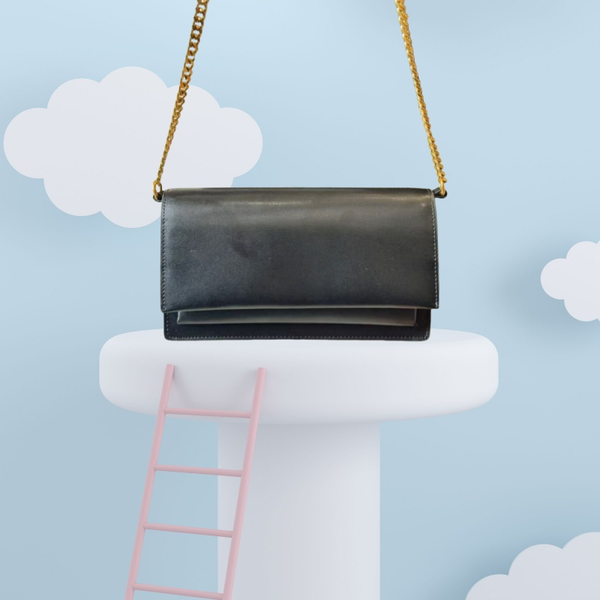 Fashionable leather chain small double compartment bag --YY8961