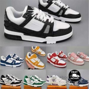 2024 Designer Sneaker Virgil Trainer Casual Shoes Calfskin Leather Abloh White Green Red Blue Letter Overlays Platform Low Sneakers Size 36-45