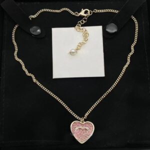 Designer Necklace for Women Choker Chain Letter Pendant Necklaces Crystal Pearl Love Heart Luxury Jewelry Wedding Party Gift Accessories