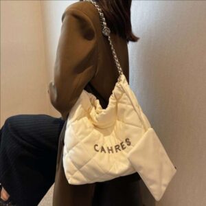 2025 New Small Chanel Style Quilted Chain Large Capacity Trash Casual Versatile Shoulder Stylish Bucket Bag