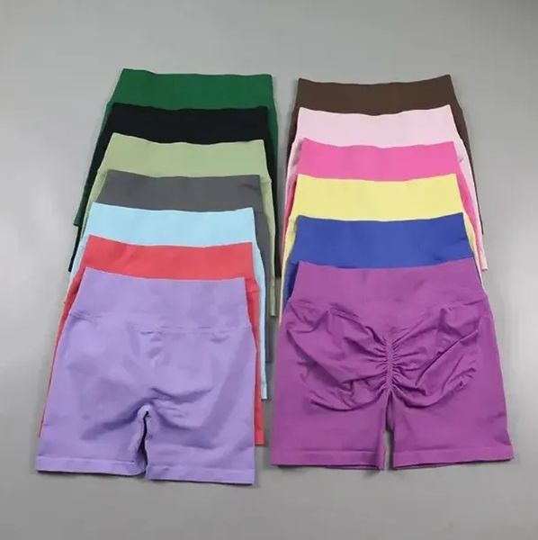 Impact Shorts With Low Ribbed Band Yoga Shorts Seamless Flex Scrunch Bum Workout Gym Shorts Yoga Booty Running Short Pants