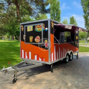 Fully Equipped Food Truck Mobile Kitchen Outdoor Catering Burger Hot Dog Van Concession Food Trailer