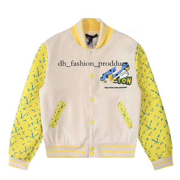 vuittons Mens Jackets designer Classic l Vintage Baseball Varsity Coat Loose Mens Women Outerwear Wool Flocking Leather Single Breasted Couples Warm Bomber ca3