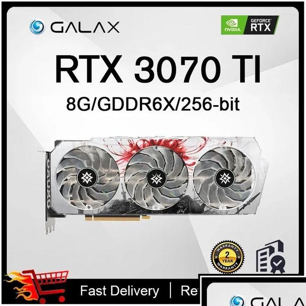 Graphics Cards Galax Rtx 3070 Ti Boomsrar Oc 8G Nvidia Gddr6X/G6X Computer Card Video For Pc Pcie4.0 256Bit 8 8Pin Gaming Drop Deliver Dhvnj