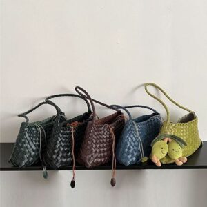 Handmade woven leather armpit bag 2025 high-end and versatile retro handbag single shoulder mother and child bag