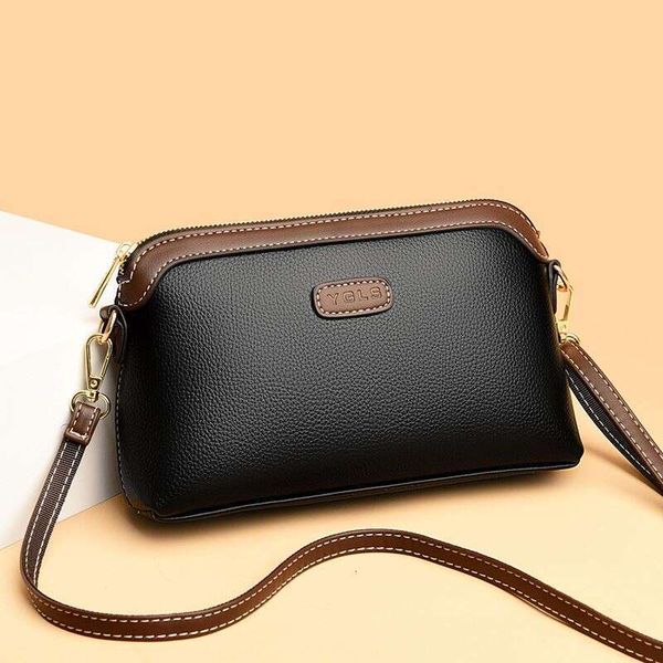 Large capacity 2025 new cowhide solid color fashionable versatile bag for women, soft leather shoulder crossbody bag handbag
