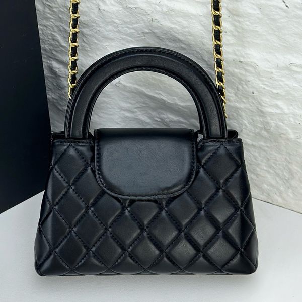 Designer bag plain Shoulder bag Diamond pattern stitching Crossbody handbag over tote bag Mini shiny calfskin Summer outings luxury bag