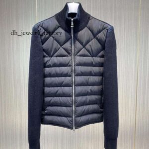 2025 Designer Women Down Parkas Men Embroidered Badge Stand Collar Knitted Splice Sweater Lightweight Down Jacket Sweater Casual Jacket Fluffy Coat Sweater eba 05e