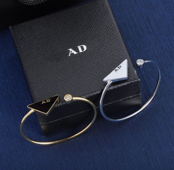 Fashion Triangle Bracelets Bangle Cuff Gold Sier Plated Letter Wristband Designer Jewelry Classic Bracelet For Men Women Wedding Lovers Gift