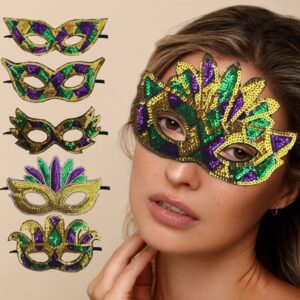 Fashionable women's sexy masks Halloween Venetian eye masks glitter masks carnival masks dance parties festival masks tricolor masks wholesale