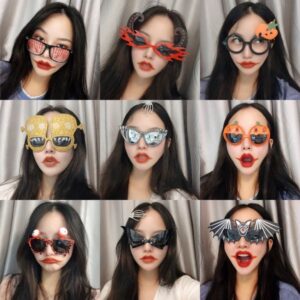 Spooky Costume Accessory: Playful Halloween Eyewear Featuring Cartoon Characters