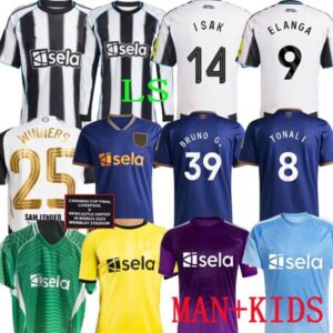 2025-2026 TONALI NEWCASTL E soccer jerseys BLACK Kids ELANGA 9 2025 BARNES BRUNO G. Gordon ISAK Football Shirt Home Away Botman fans WINNERS 25 TRAINING PRE MATCH