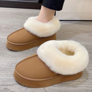 Shoes Designer Rimocy Faux Fur Winter For Women 2023 Non Slip Plush Snow Boots Woman Thick Bottom Warm Cotton Shoes Platform Botas Mujer