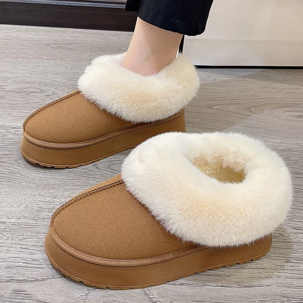Shoes Designer Rimocy Faux Fur Winter For Women 2023 Non Slip Plush Snow Boots Woman Thick Bottom Warm Cotton Shoes Platform Botas Mujer