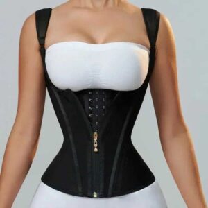 Fas Colombianas shapewear womens vest top with double compression waist tight corset adjustable zipper and hook eyesXJ250325