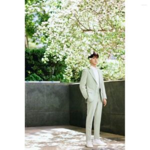 Men's Suits Arrival Light Green Clothing Single Breasted 2 Piece Jacket Pants Blazer Sets Business Wedding Party Male