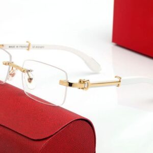 Mens Designer Sunglasses for Women Buffalo Fashion Rimless Sunglass Man Womens Square Driving White Wooden Texture Mirror Frames Sun Glasses Eyeglasses Lunettes