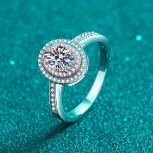 Chic Woman's Wedding Accessory: Sparkling S925 Silver Piece With Stunning Pink Enamel Accent