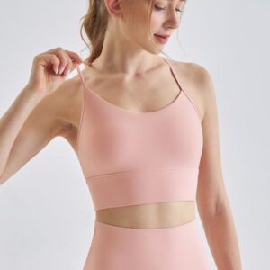 cross shoulder straps beautiful back yoga bra quick drying sports bra