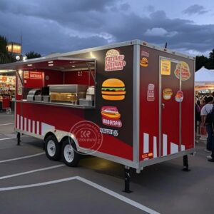 Customizable Stainless Steel Fast Food Truck Pizza Hot Dog Coffee Ice Cream Mobile Food Trailer With Full Equipment